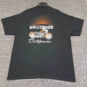 Eagle Rider Hollywood California Shirt Men XL Black Motocycle Short Sleeve